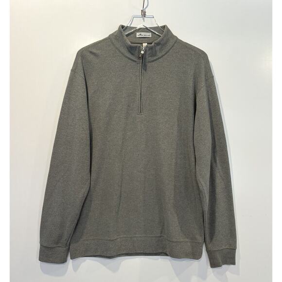 Peter Millar Green Tri-Blend Melange Quarter Zip Golf Sweater Mens Large (1664) - Picture 1 of 5